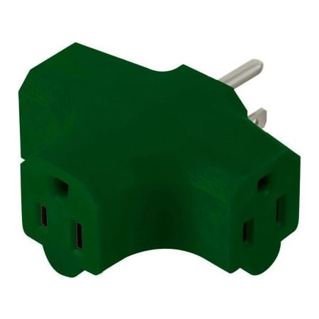Gogreen Extension Cord Adapter, 3 Outlets, Green GG-3406GN